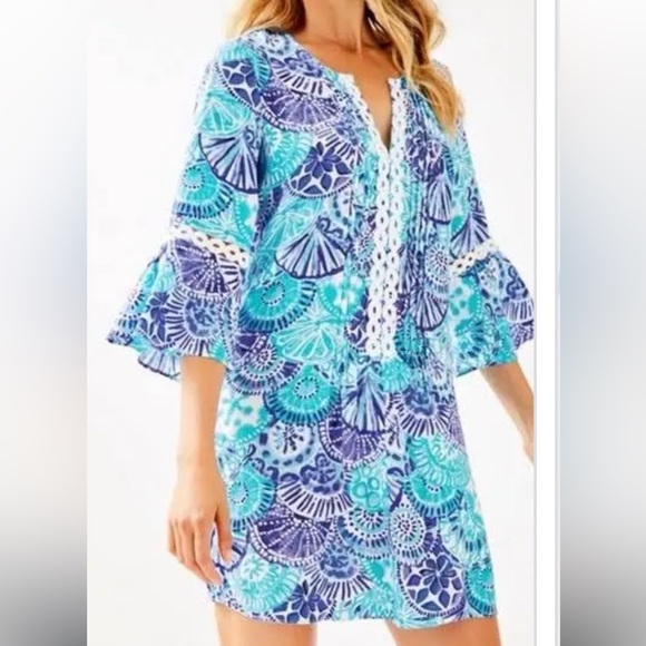 Lilly Pulitzer Dresses & Skirts - Lilly Pulitzer Hollie Tunic Dress EUC Breakwater Tint Party Wave XL